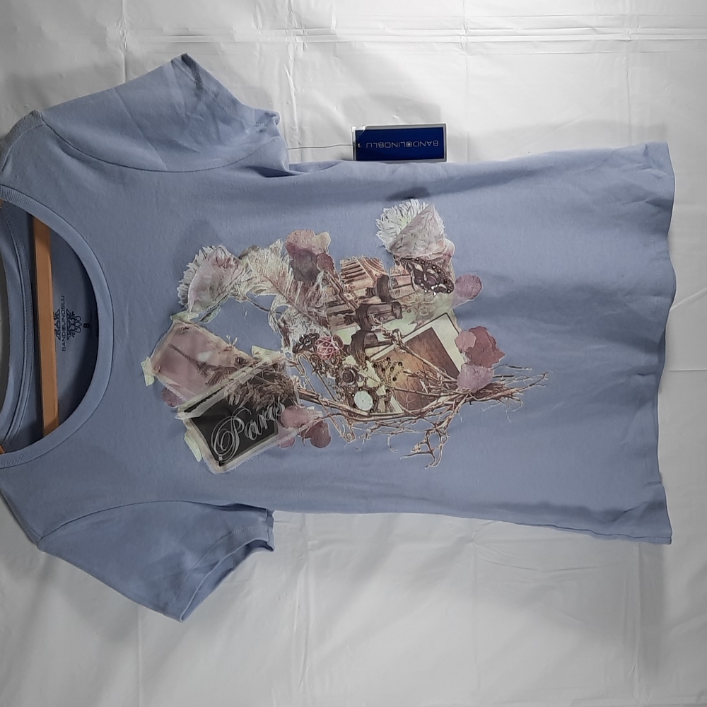 NWT Bandolinoblu Blue/ Purple Graphic T- Shirt  Sz S